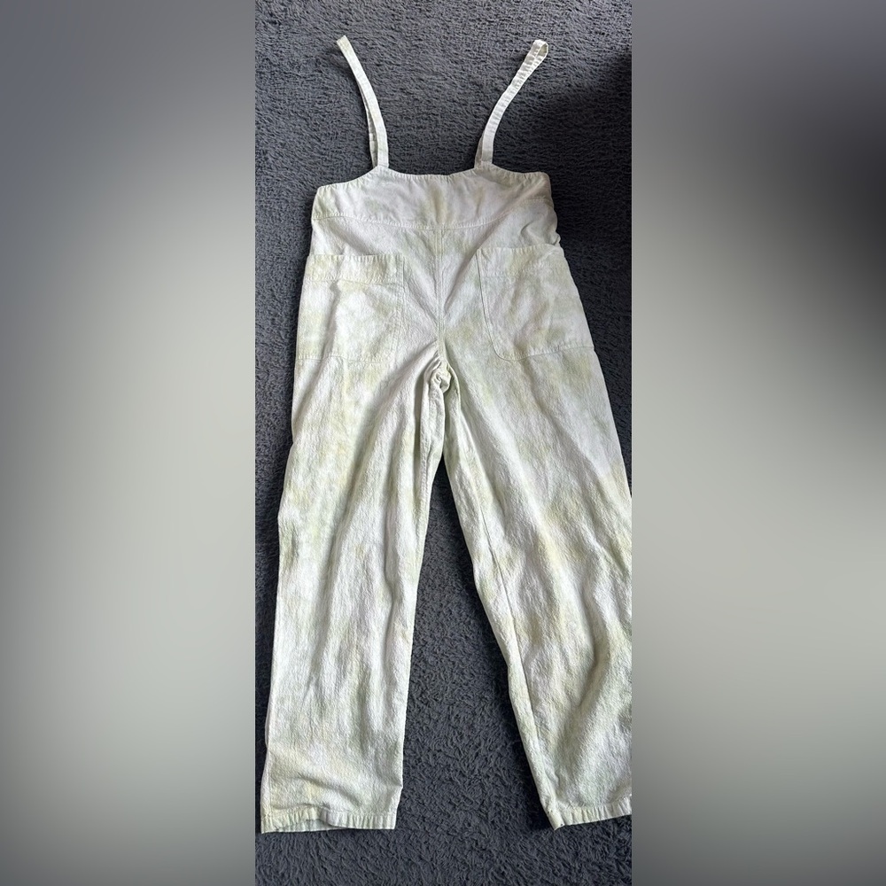 Free People Tie Dye Stroll In Kyoto Barrel Leg Overall Sz Medium Color Succulent
